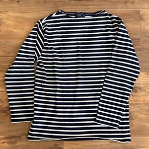 Saint James Breton stripe shirt Navy x Ecru